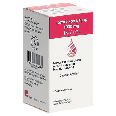 CEFTRIAXON Lagap Trockensub 1000 mg Durchstf