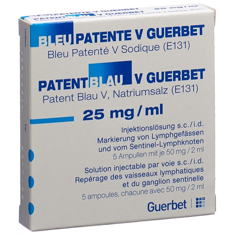 PATENTBLAU V Guerbet Inj Lös 5 Amp 2 ml