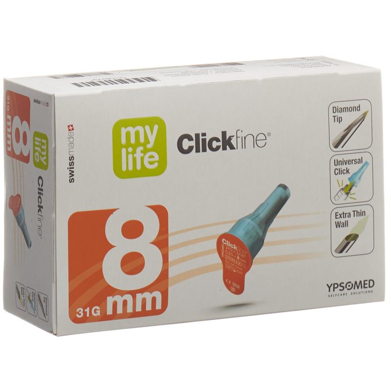 MYLIFE (PI) Clickfine Pen Nad 8mm 31G 100 Stk